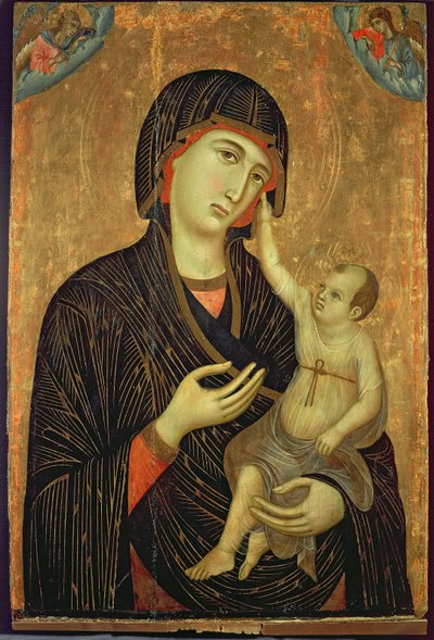 Crevole Madonna, c.1284 (De Maagd en Kind met Engelen) door Duccio di Buoninsegna